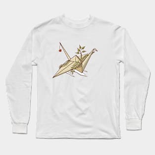 Oritsuru (Origami Crane) - no background Long Sleeve T-Shirt